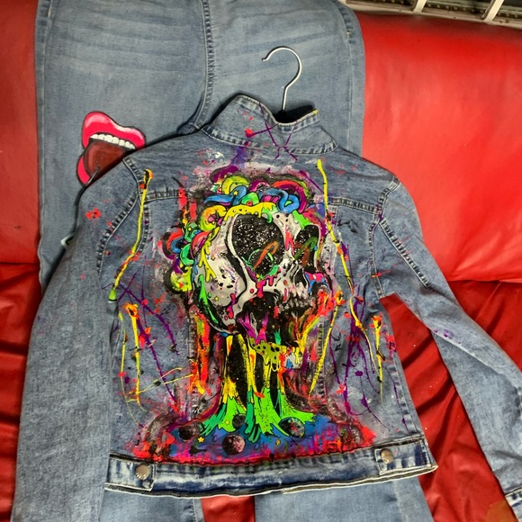 Custom Denim Glow in the Dark Jacket - Picture 4 of 4